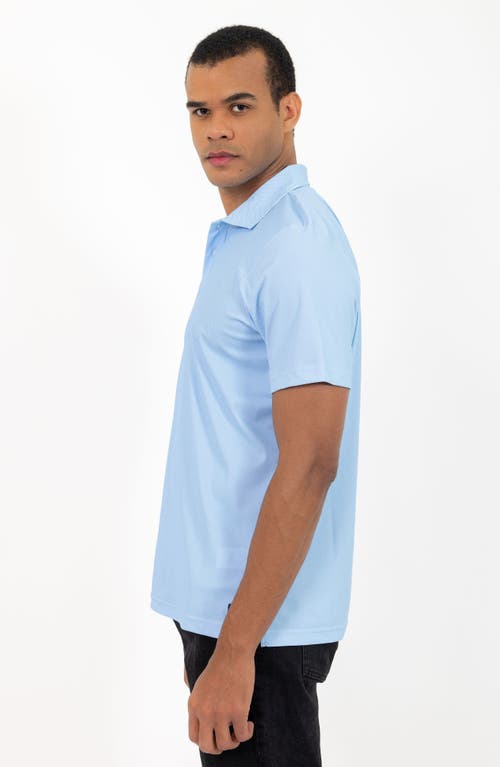 Pino By Pinoporte Short Sleeve Stretch Polo In Light Blue