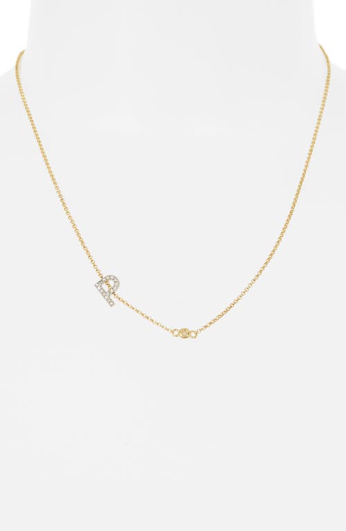 Meshmerise Bezel Diamond Initial Chain Necklace In Gold