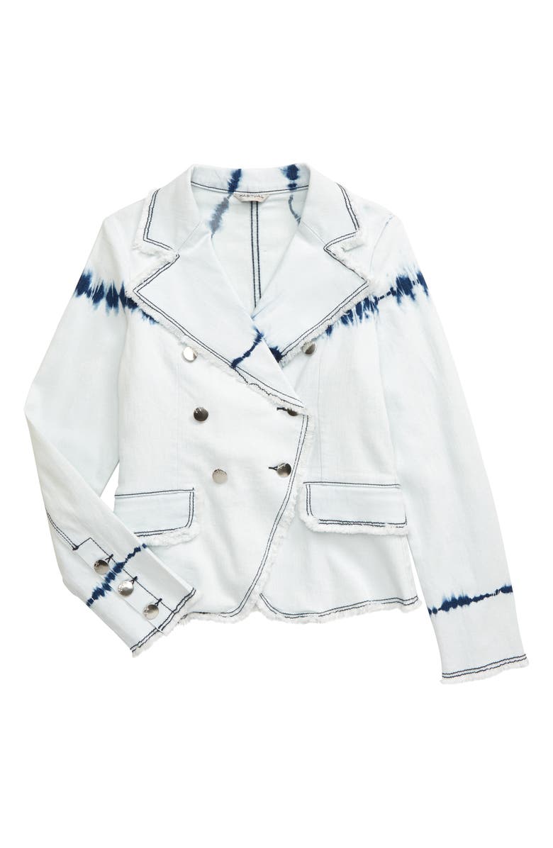 Habitual Girl Habitual Extreme Wash Denim Blazer, Main, color, 