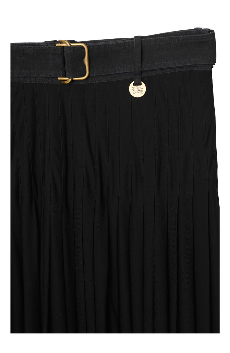 Burberry Pleated Crepe Jersey Maxi Skirt, Alternate, color, Black