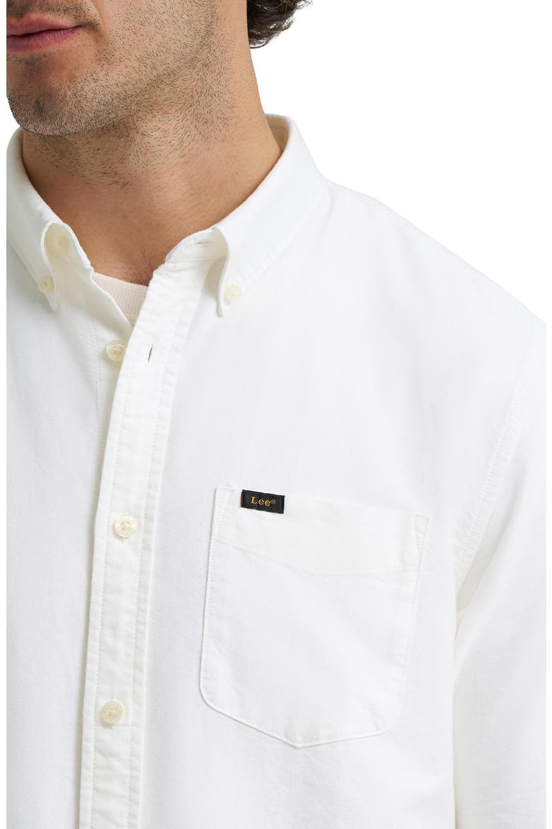 Cotton Long Sleeve Button Down Shirt, Alternate, color, BRIGHT WHITE