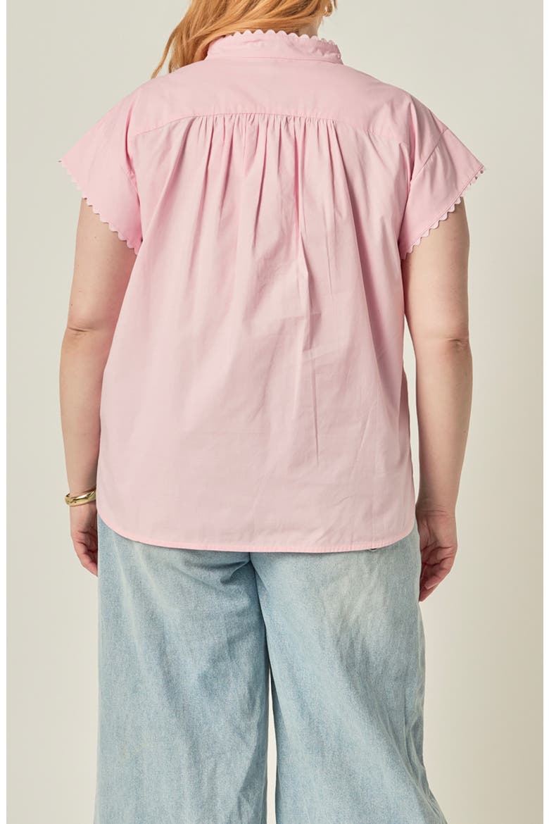 Ric-Rac Cotton Shirt, Alternate, color, PINK