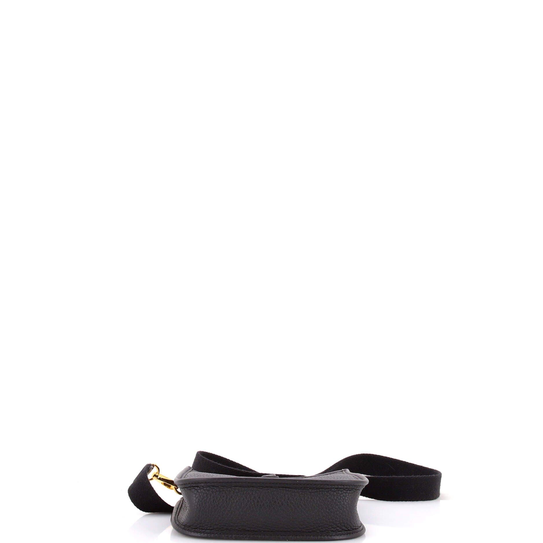 Pre-Owned Hermes Evelyne Bag Gen III Clemence TPM, Alternate, color, Noir