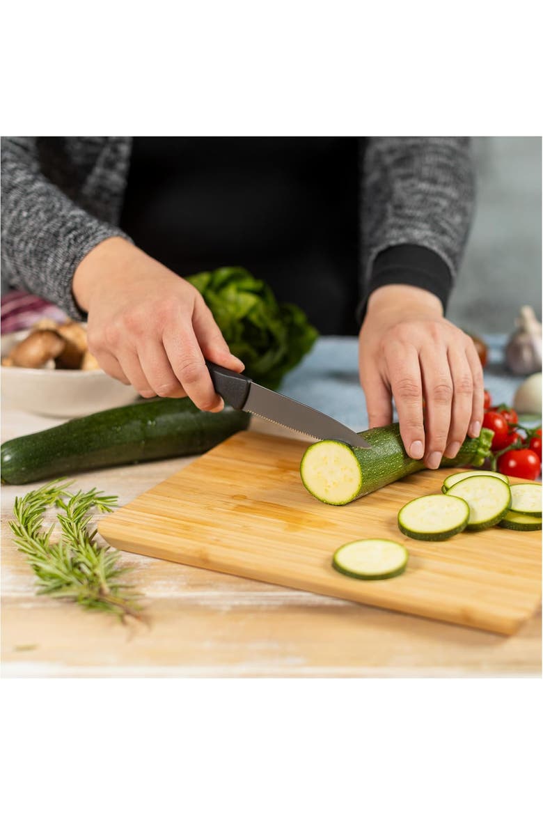 ICED Serrated Paring Knife 3.5-Inch, Ice Hardened German Stainless Blade, Alternate, color, Black