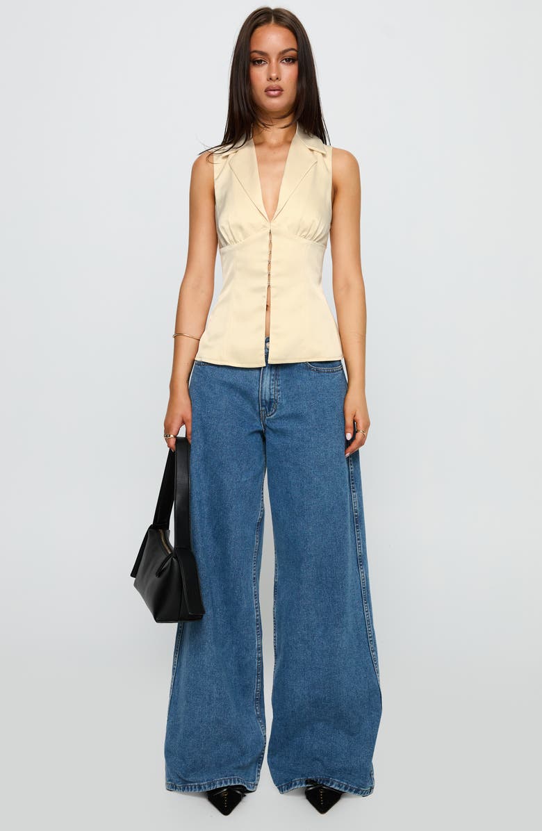 Princess Polly My Truth Satin Vest, Alternate, color, Cream