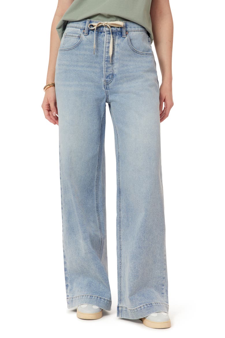 Drawstring Wide Leg Jeans, Alternate, color, NAPLES