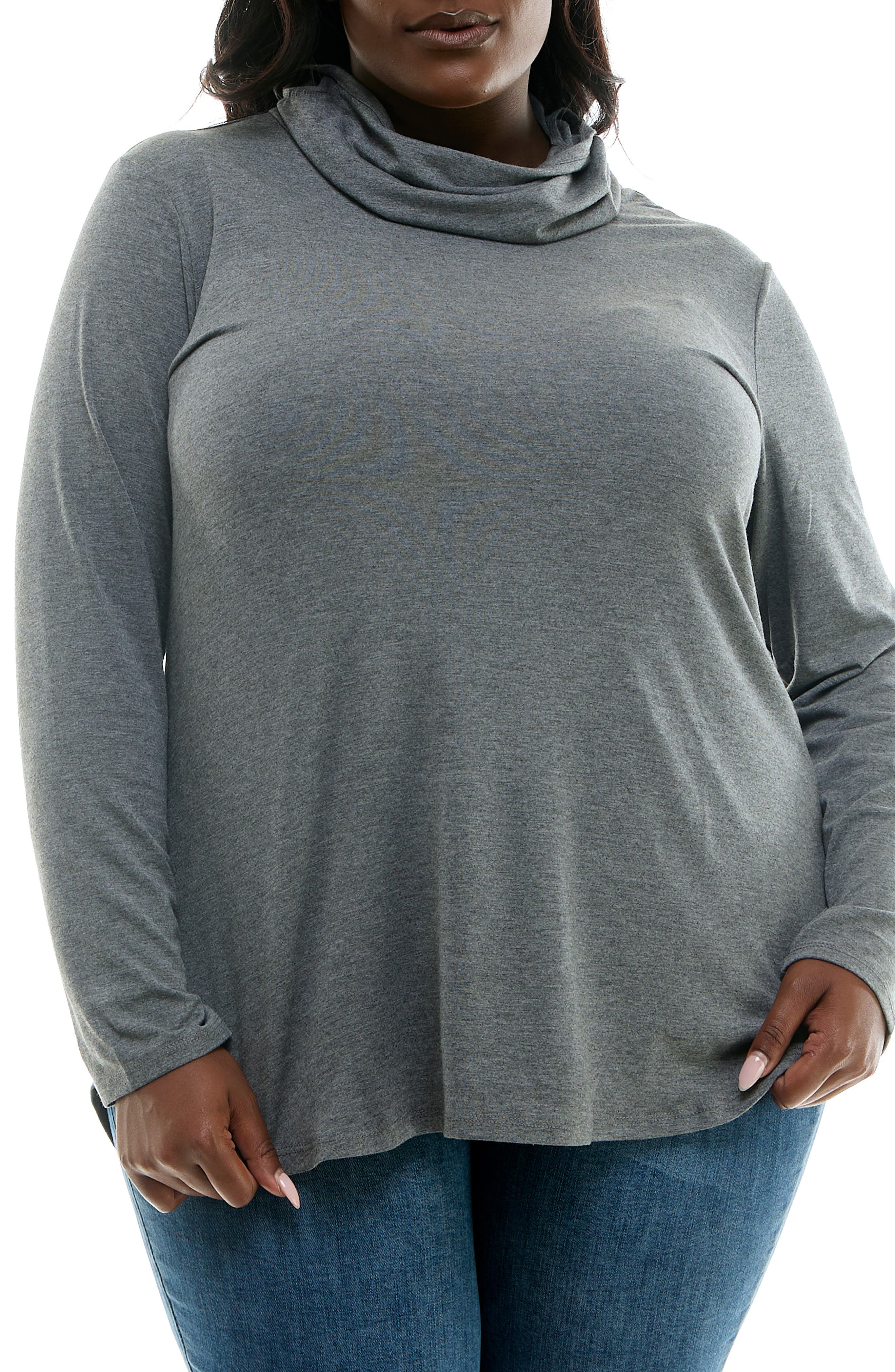 Nina Leonard Long Sleeve Curved Tunic