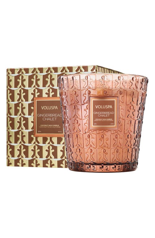Voluspa Gingerbread Chalet Three-wick Hearth Candle In Brown