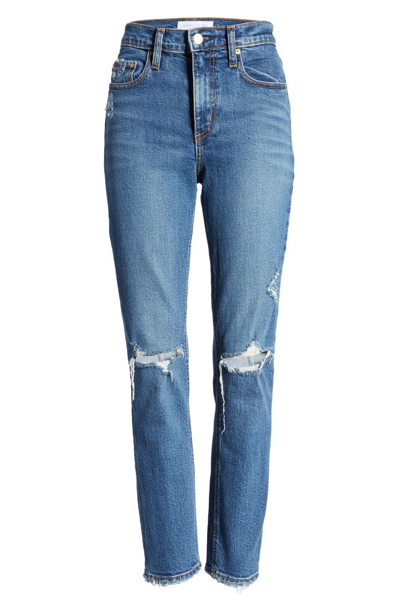 Nobody Denim True High Waist Ripped Slim Ankle Jeans, Alternate, color, 