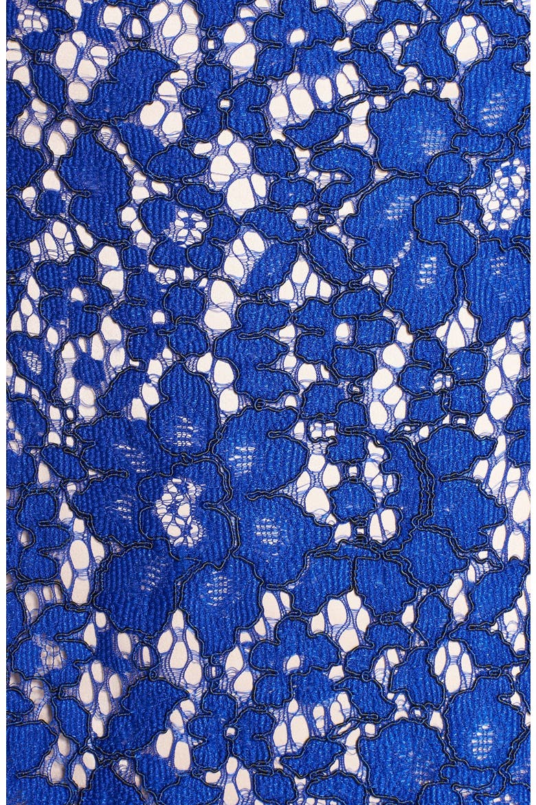 Lace Fit & Flare Dress, Alternate, color, BLUE