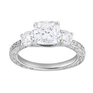 LuvMyJewelry Zarelle 14K Gold 2.65 Ct Cushion Lab Grown Diamond Engagement Ring