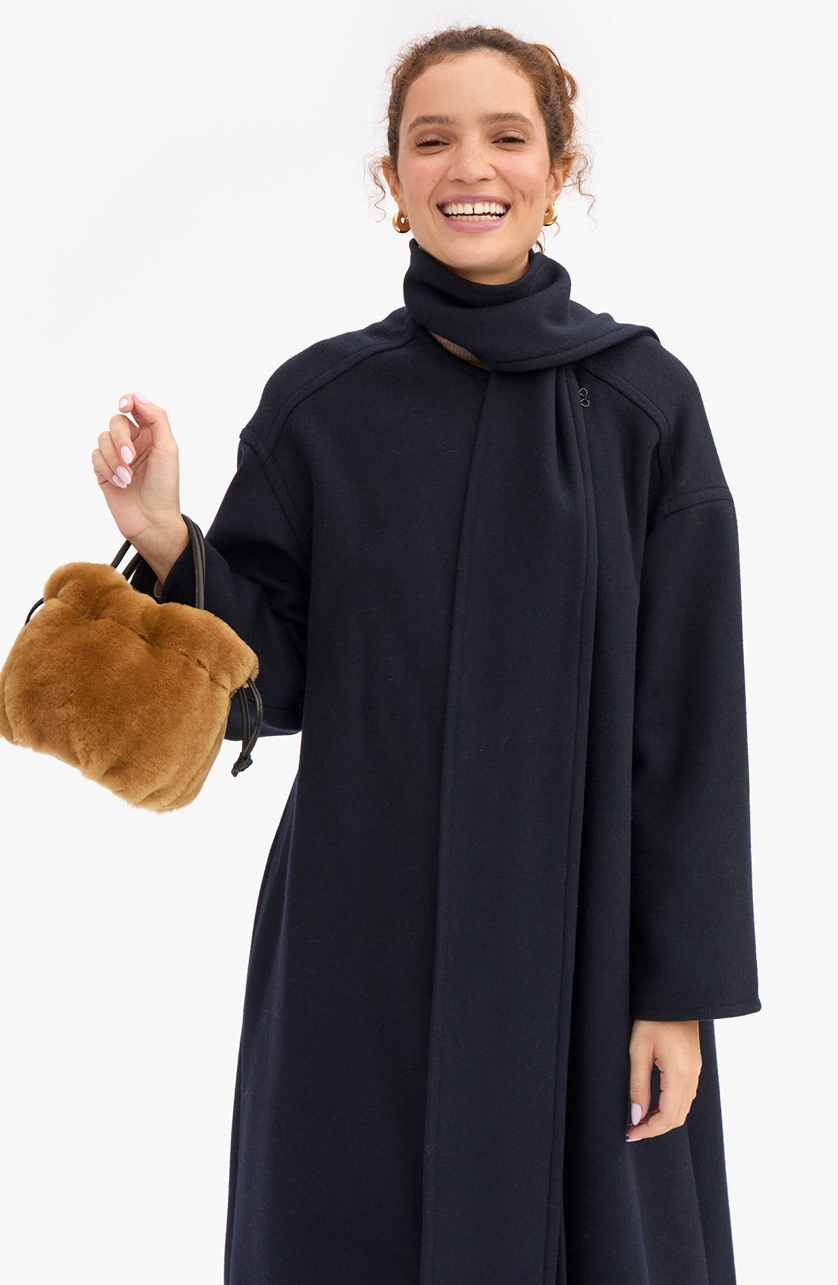 Emma Shearling Top Handle Bag, Alternate, color, TEDDY