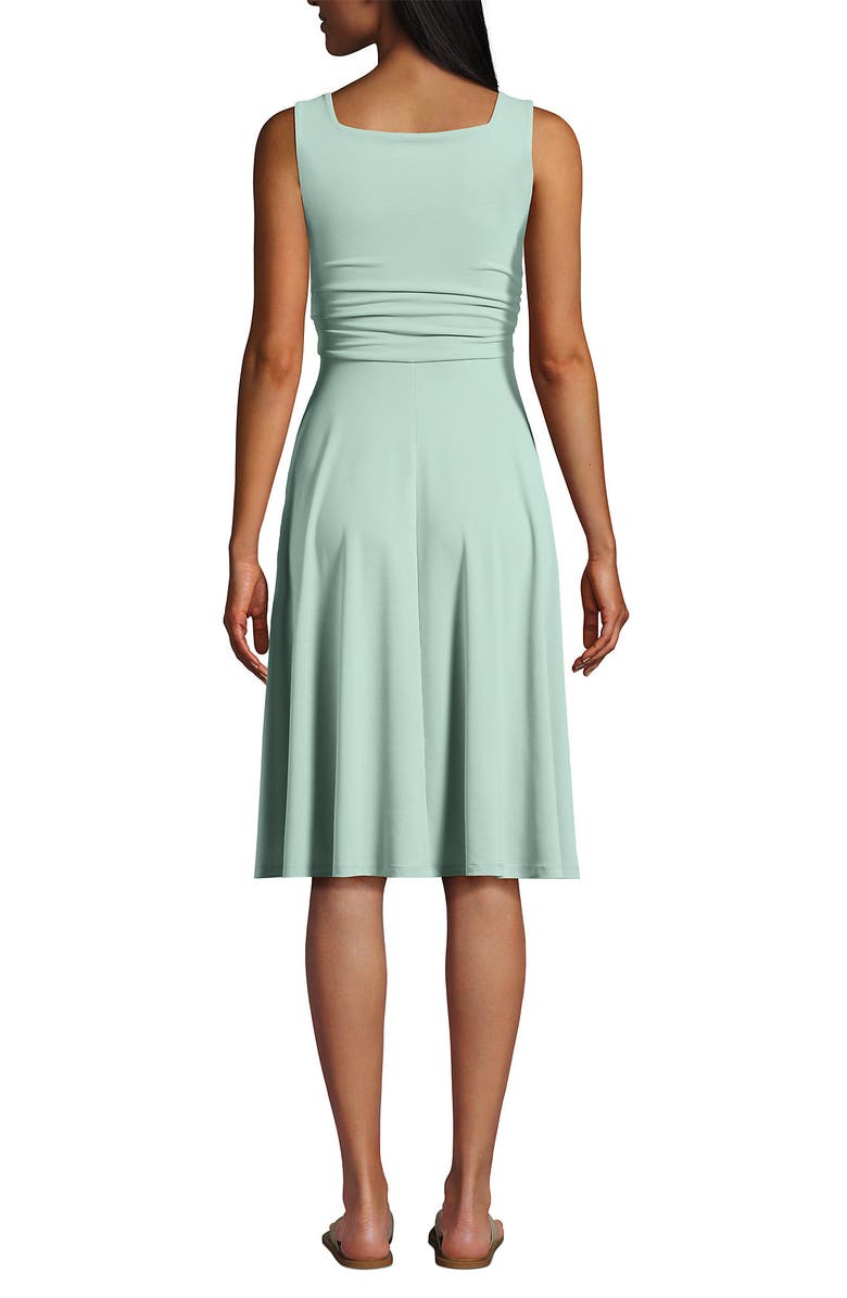 Lands' End Cupro Fit and Flare Sleeveless Dress, Alternate, color, 