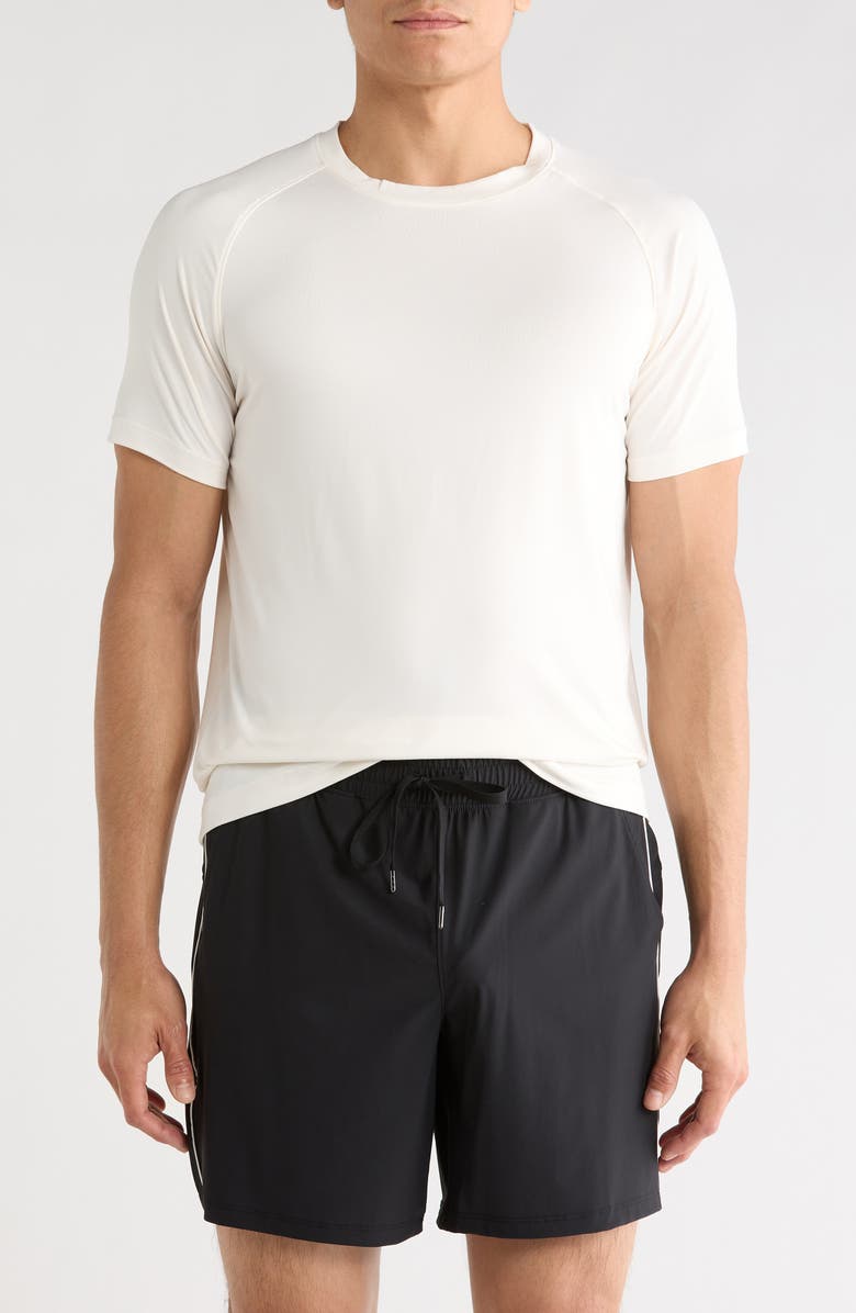 90 DEGREE BY REFLEX Catonic Preston Crewneck T-Shirt, Main, color, White Dove