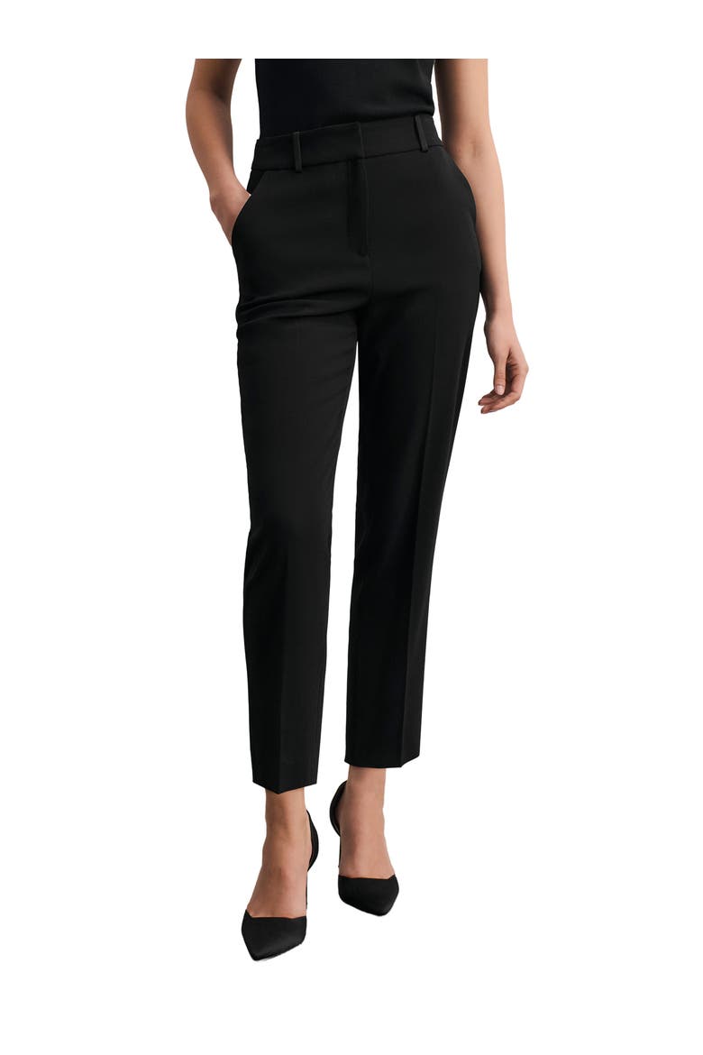 Tavira Clever Crepe Slim Trousers, Main, color, Black