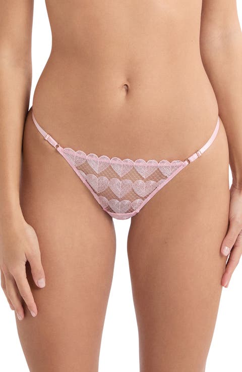 Desir Heart Embroidered Thong