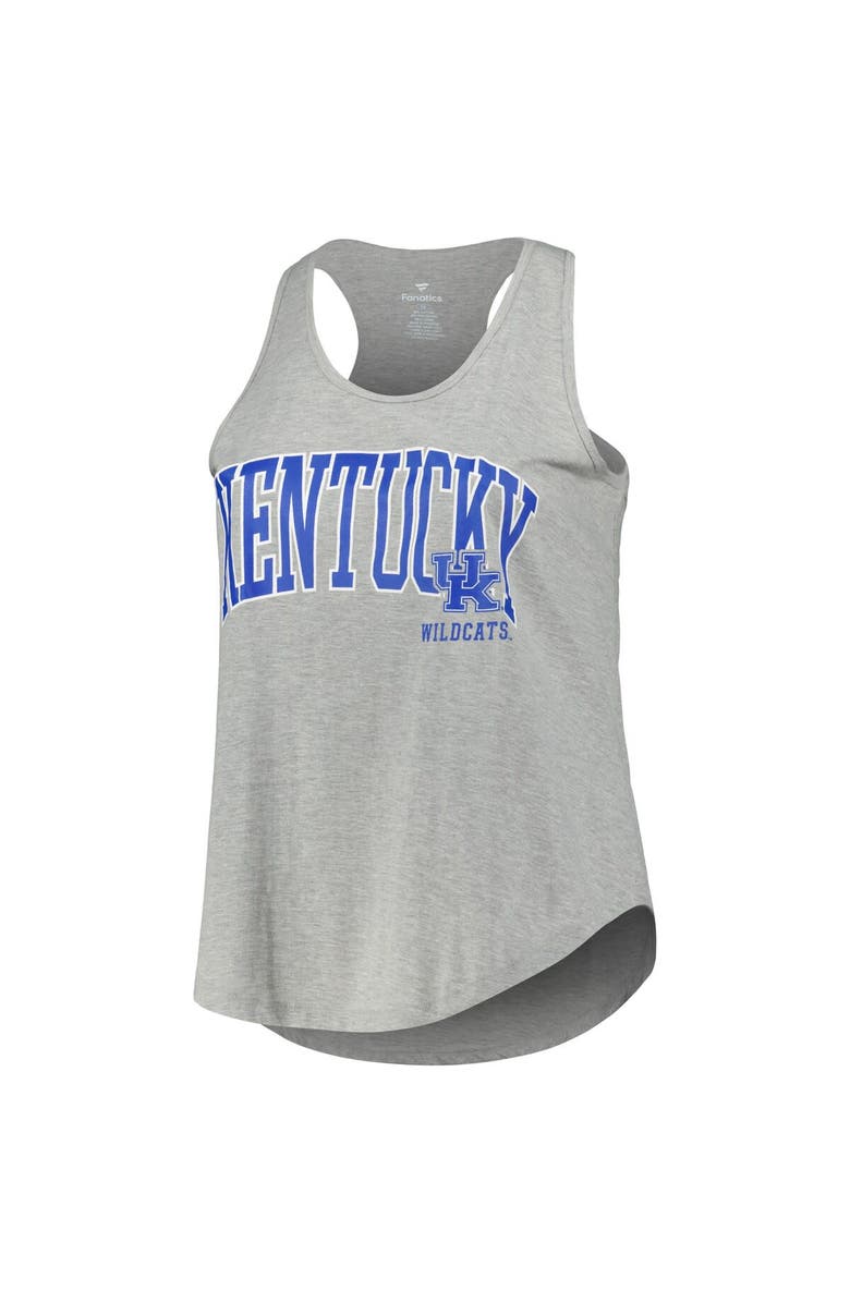 PROFILE Women's Profile Heather Gray Kentucky Wildcats Arch Logo Racerback Scoop Neck Tank Top, Alternate, color, Heather Gray