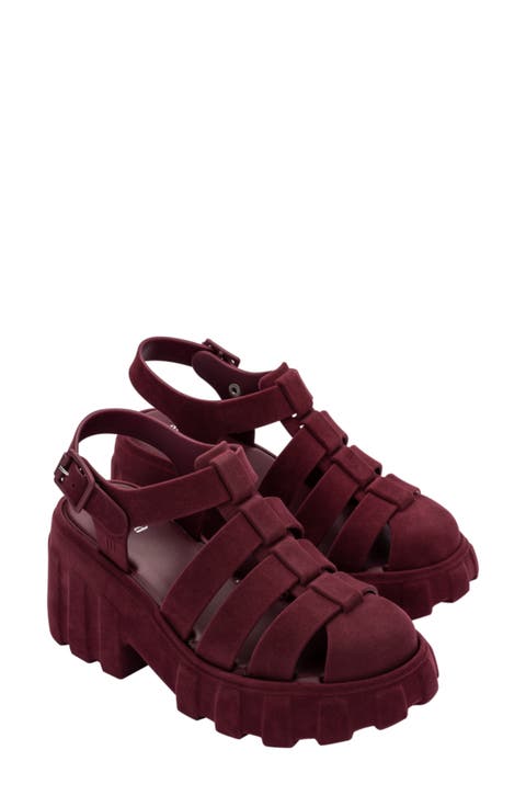 Megan Velvet Platform Fisherman Sandal (Women)