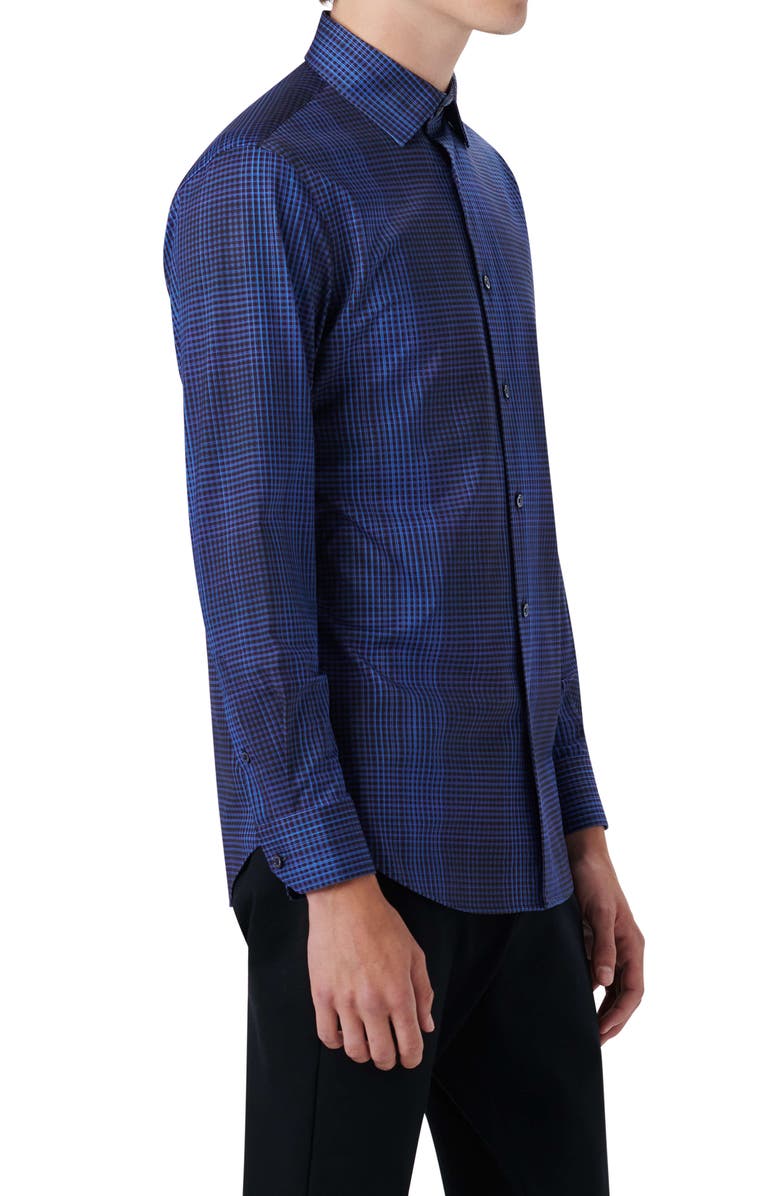 Bugatchi OoohCotton<sup>®</sup> Check Button-Up Shirt, Alternate, color, Midnight