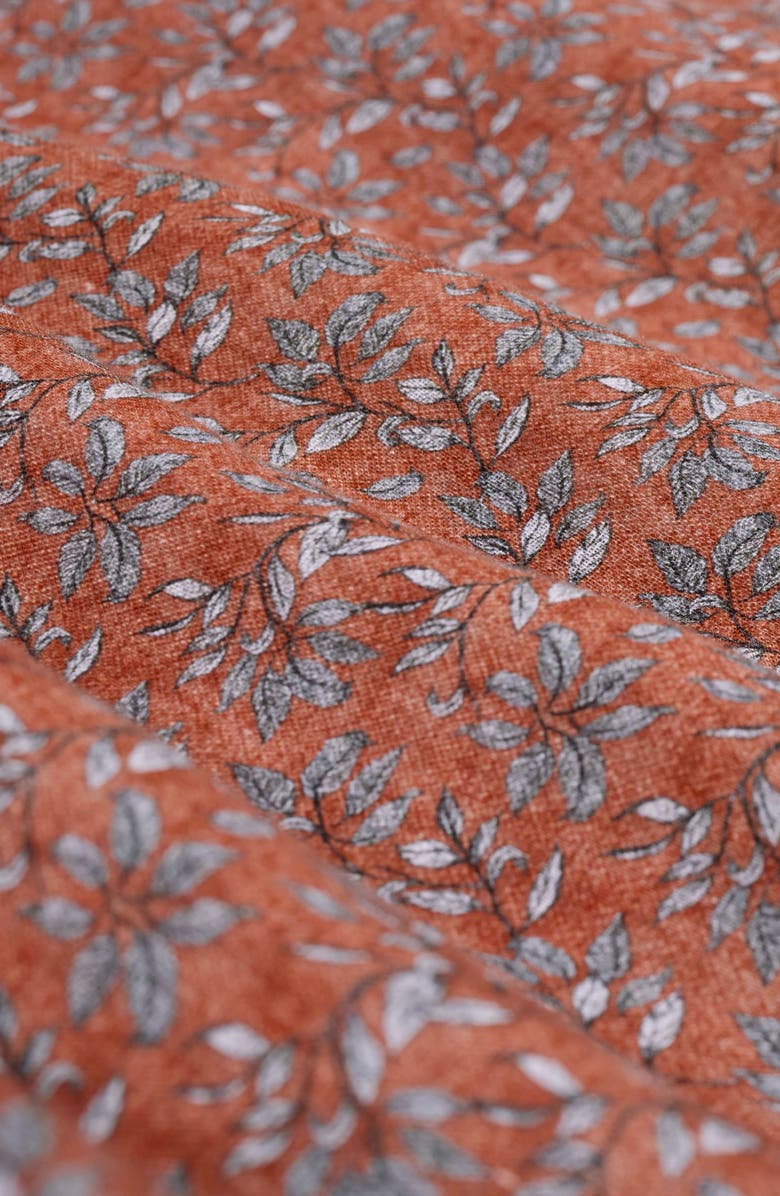 Bugatchi Julian Shaped Fit Floral Linen Button-Up Shirt, Alternate, color, Sienna