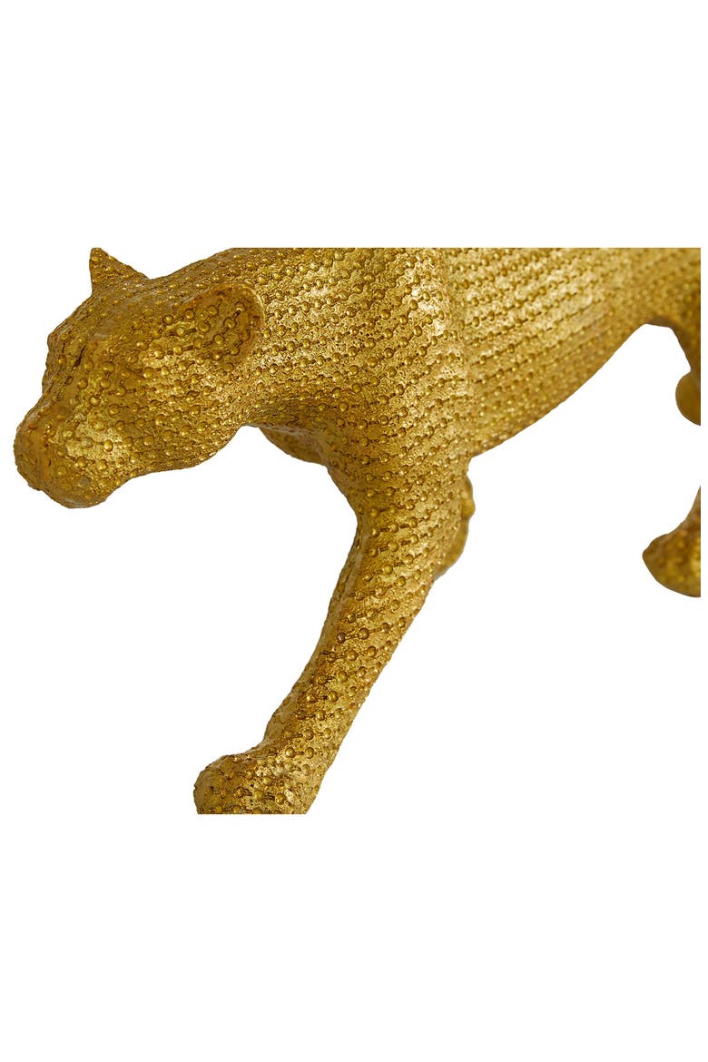 Goldtone Polystone Glam Leopard Sculpture - Set of 2, Alternate, color, GOLD