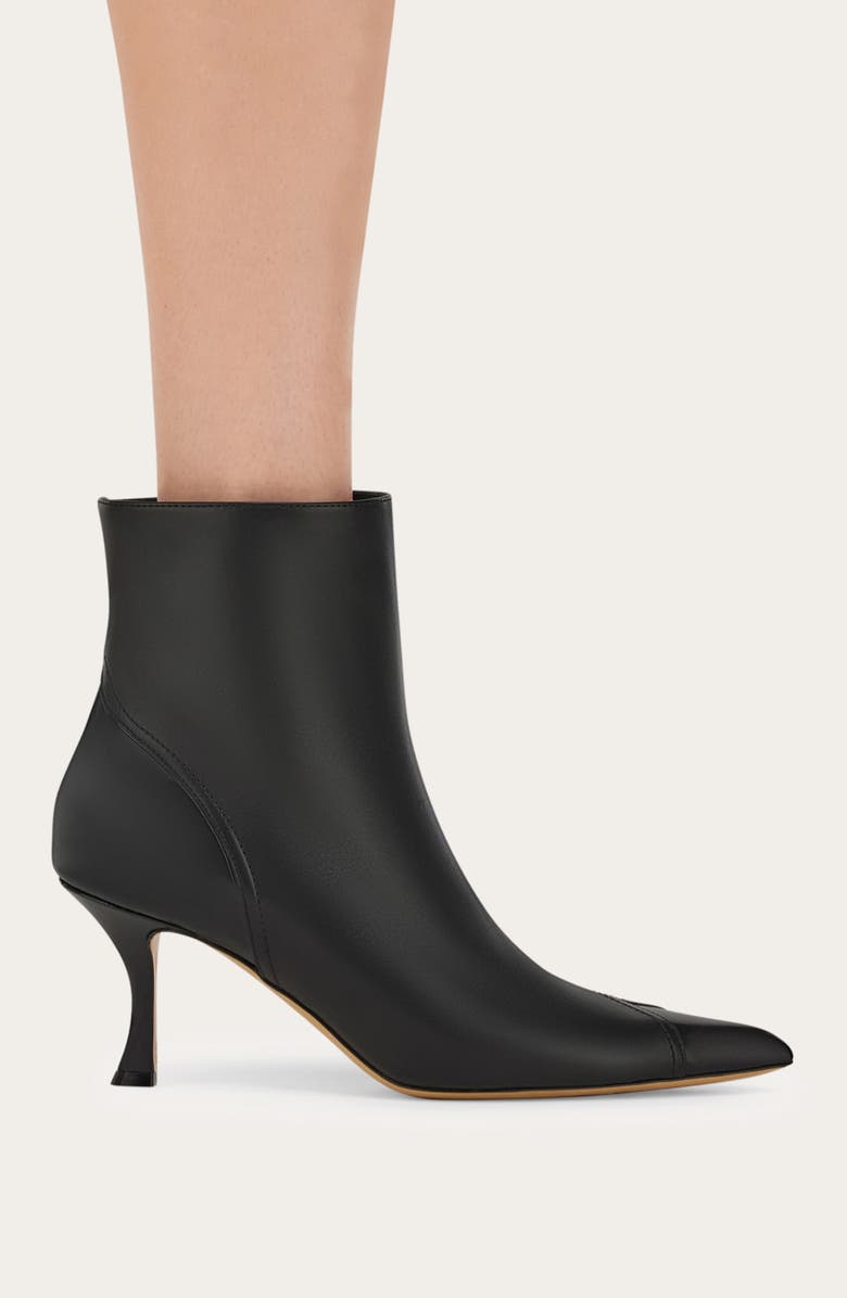 FERRAGAMO Eagle 70 Pointed Toe Leather Bootie, Alternate, color,