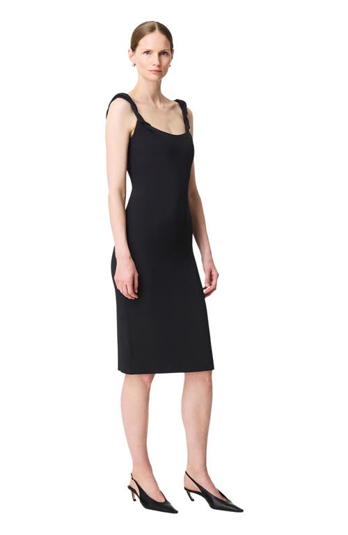 Another Tomorrow Twist Bias Dress In Black