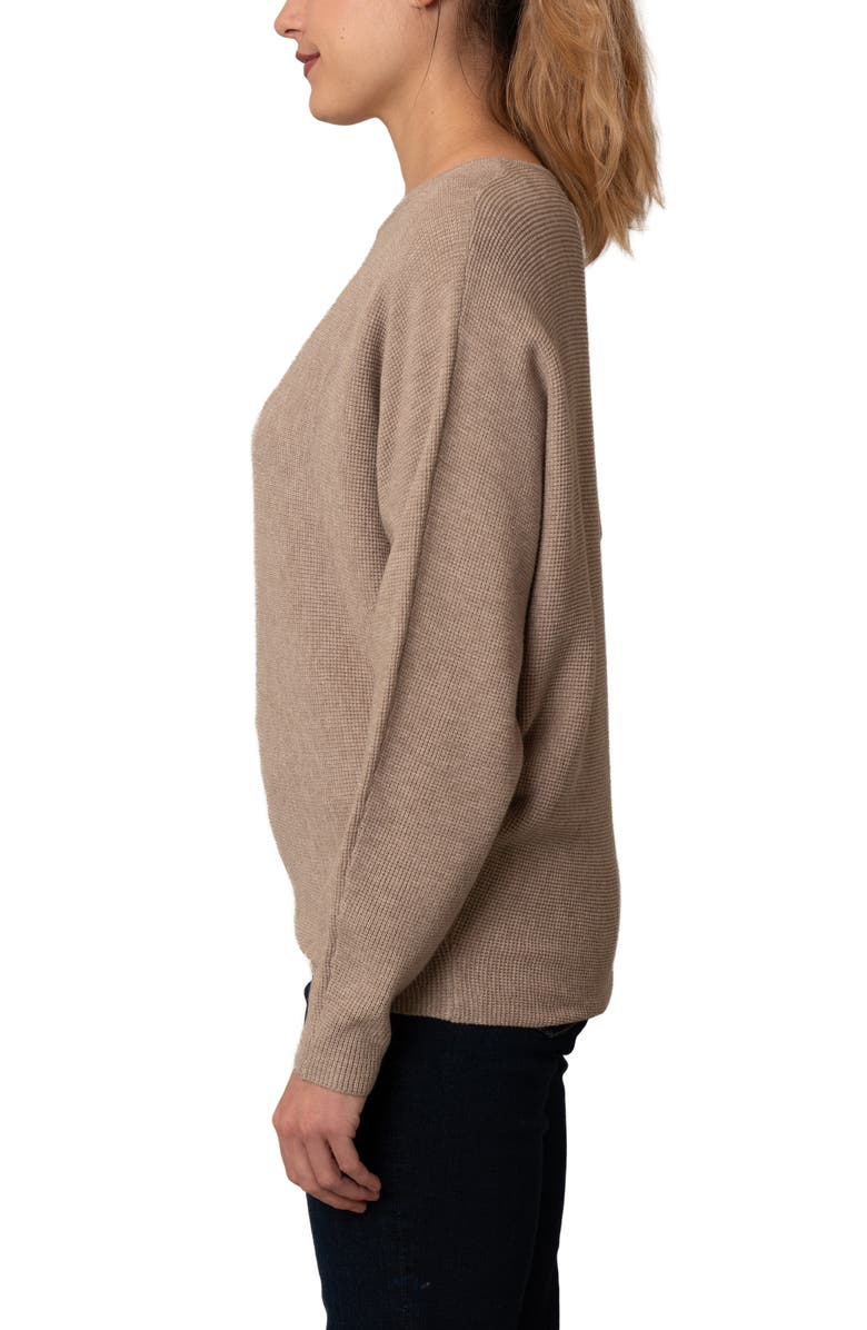 CYRUS Yummy Dolman Waffle Knit Sweater, Alternate, color, Buckskin Heather