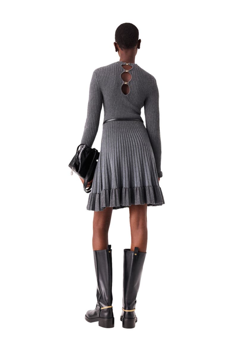 Short gradient knit dress, Alternate, color, Grey