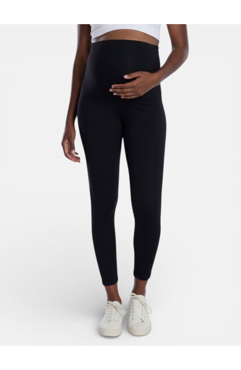 MOTHERHOOD MATERNITY Essential Stretch Secret Fit Over the Belly Maternity Leggings, Alternate, color, Black
