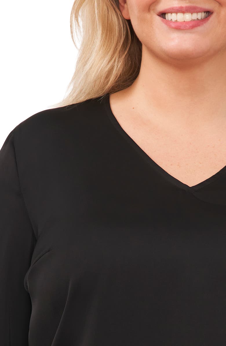 CeCe Ruffle Cuff Satin Blouse, Alternate, color, 