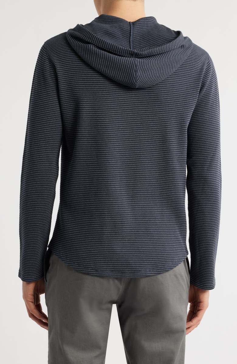 Vince Feed Stripe Waffle Knit Hoodie, Alternate, color, 