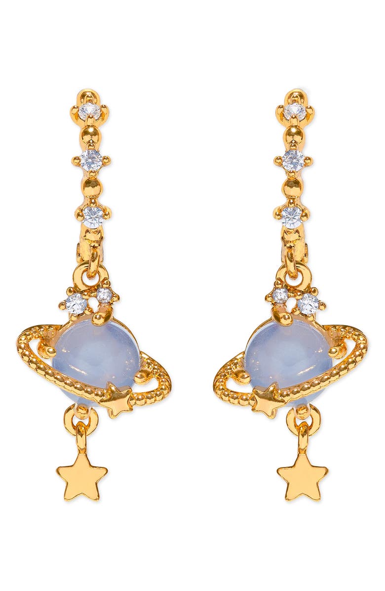Girls Crew Blue Jupiter Dangle Earrings, Main, color, Gold