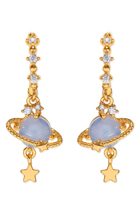 Blue Jupiter Dangle Earrings