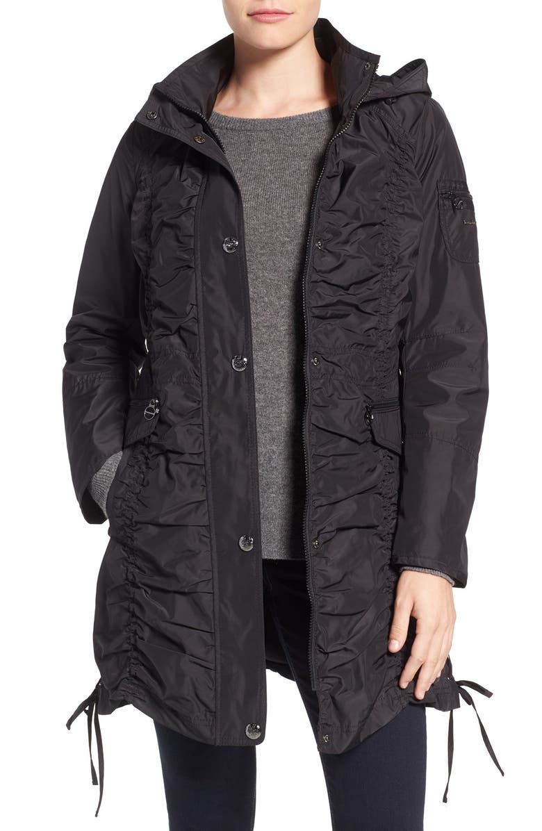 Laundry by Shelli Segal Shirred Raincoat, Main, color, 