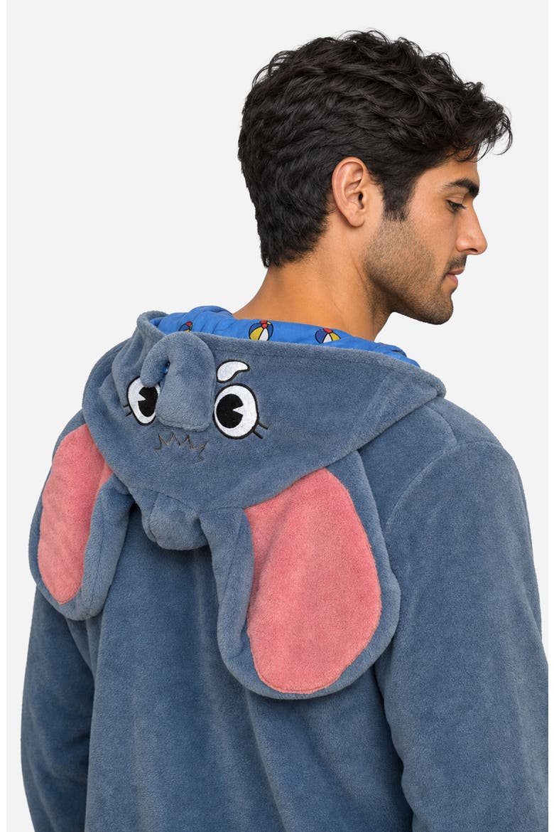 Elephant Hooded Fleece Jumpsuit, Alternate, color, GREY