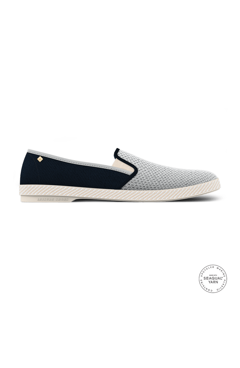 Rivieras Classic Canvas & Mesh Slip-On Loafer, Main, color, Navy And Light Blue