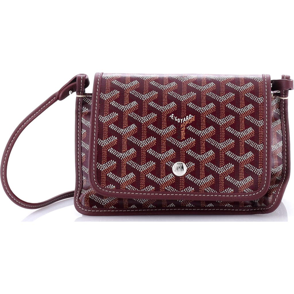Pre-owned Goyard Goyard Plumet Clutch Wallet Coated Canvas In Red