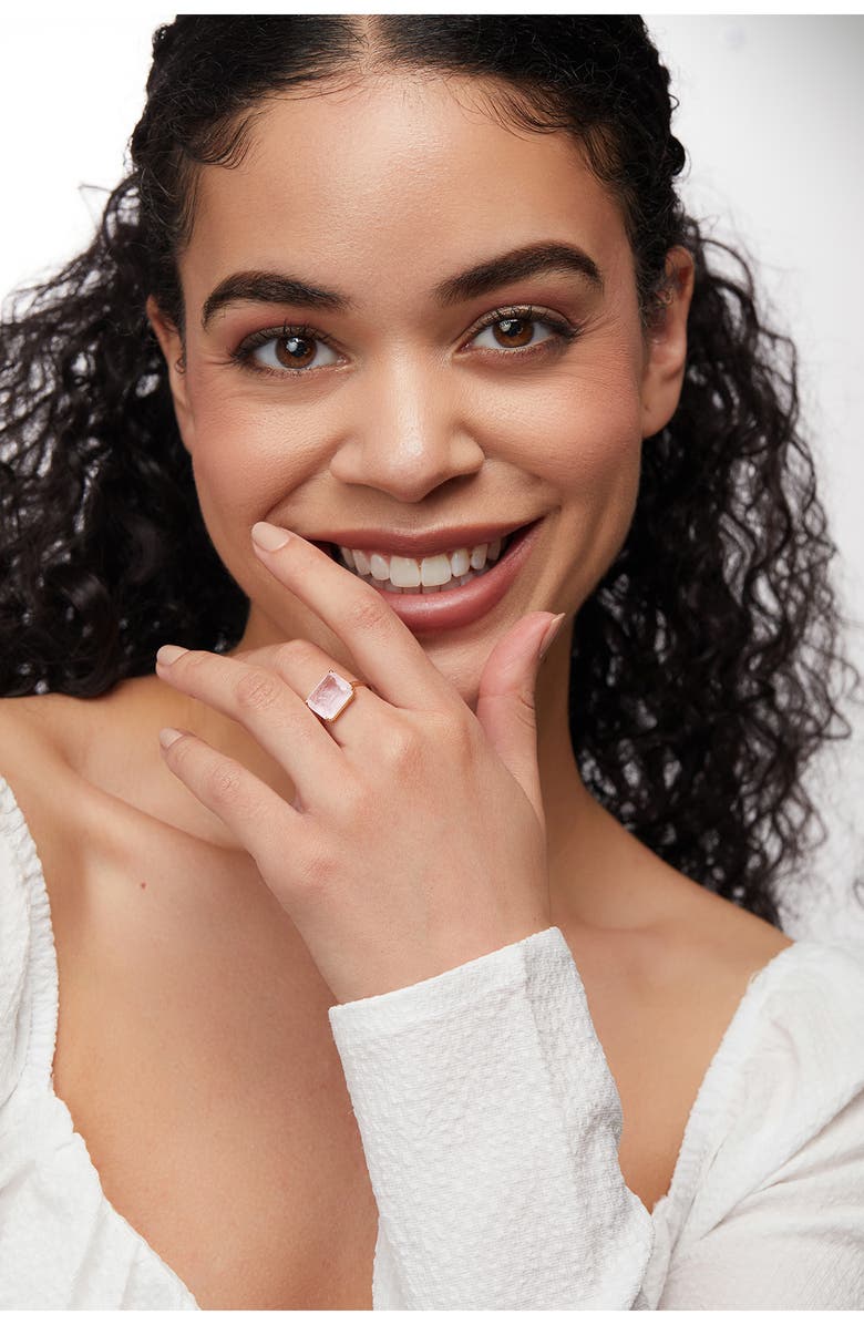 Bony Levy 14K Gold Pink Quartz Statement Ring, Alternate, color, 