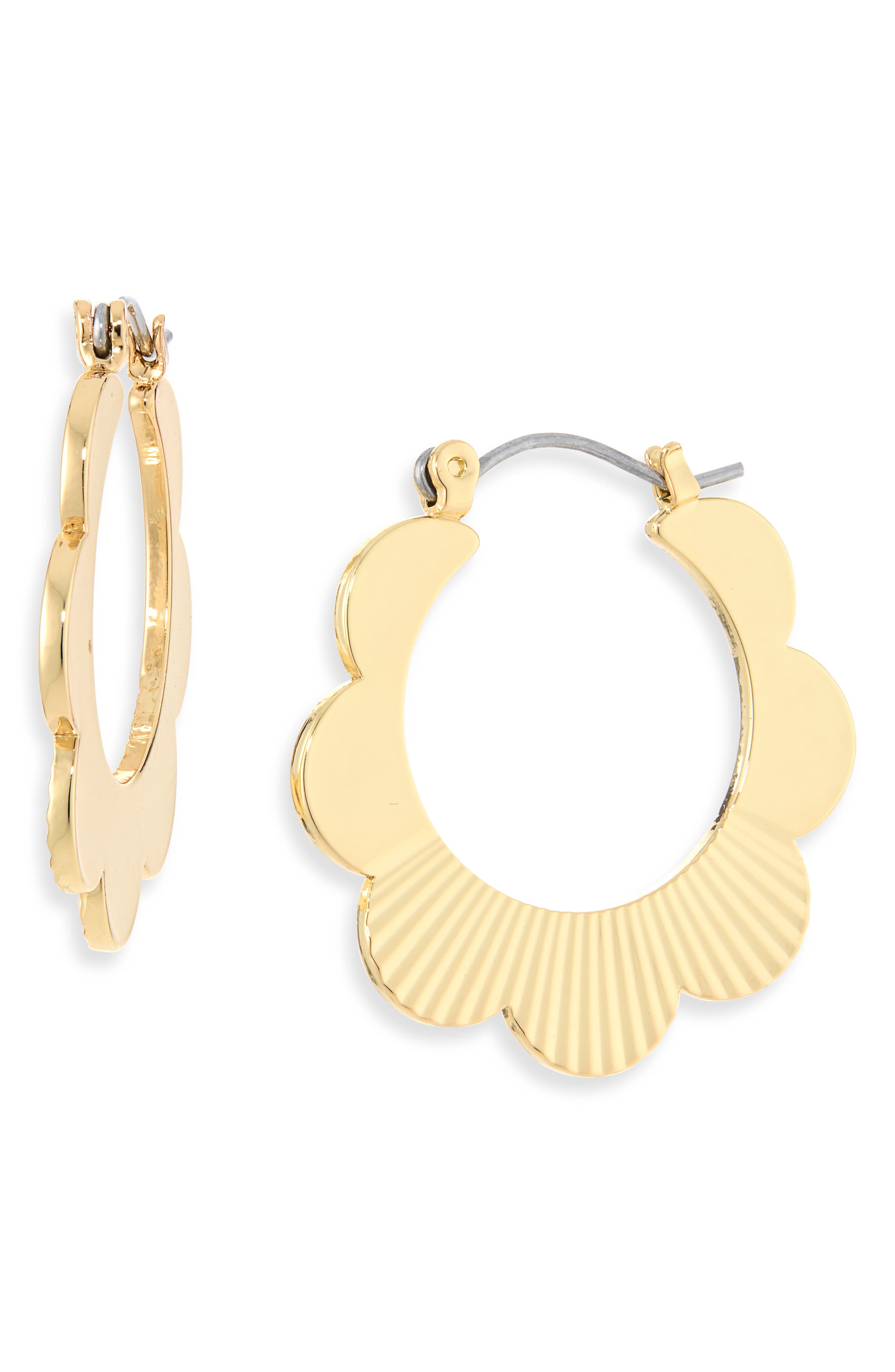 Textured Scallop Hoop Earrings
