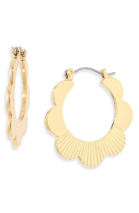 Textured Scallop Hoop Earrings