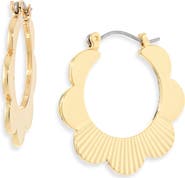 Panacea Textured Scallop Hoop Earrings