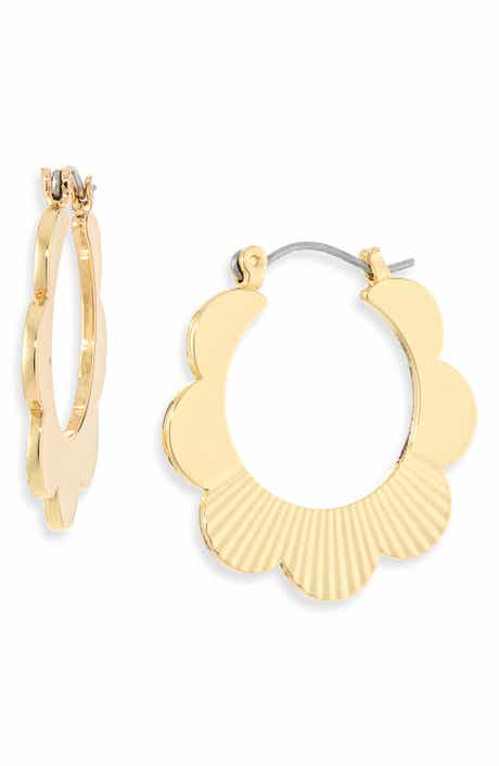 Textured Scallop Hoop Earrings