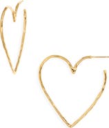 NEST Jewelry Hammered Heart Hoop Earrings