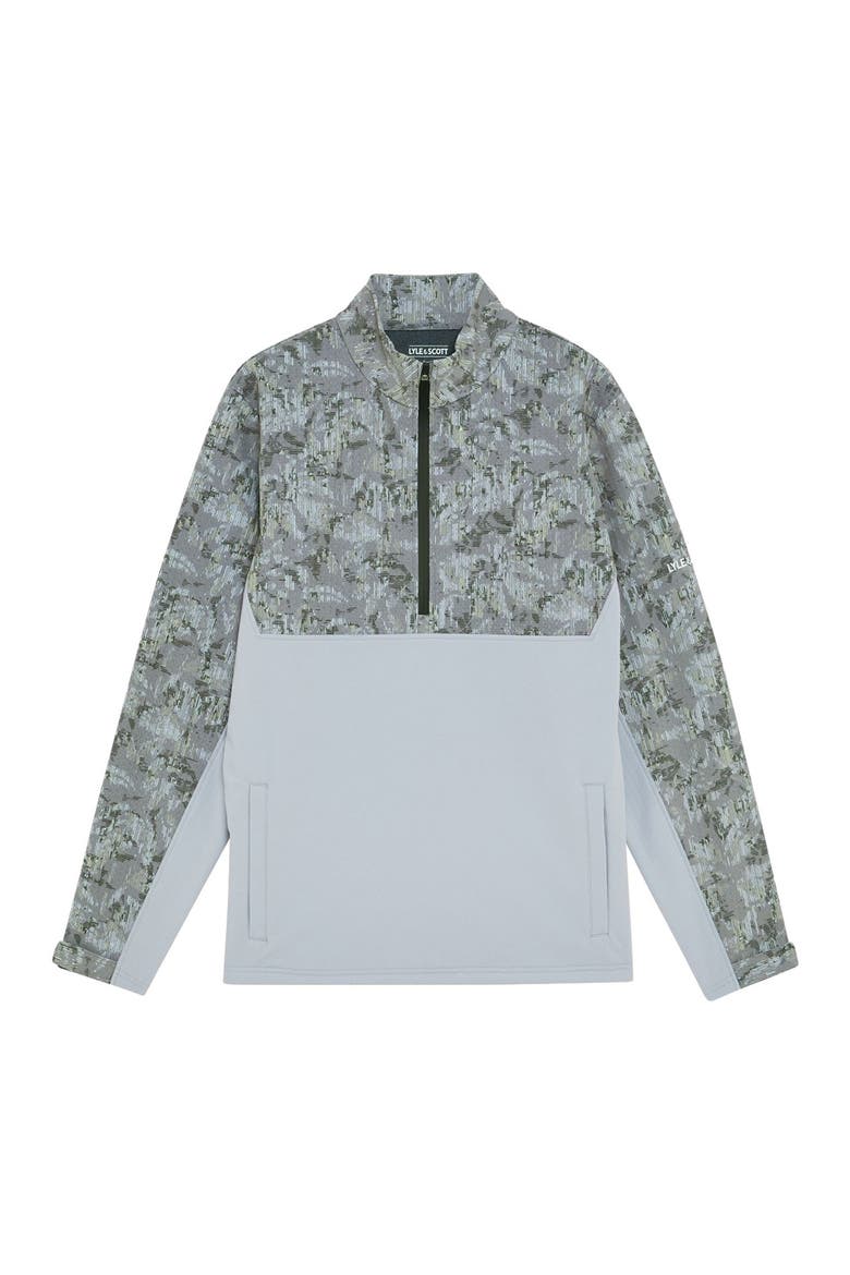 Golf Printed Half Zip Windjammer Jacket, Alternate, color, True Iron/ Jet Black