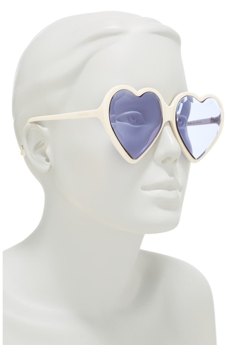 60mm Heart Sunglasses, Alternate, color, IVORY VIOLET