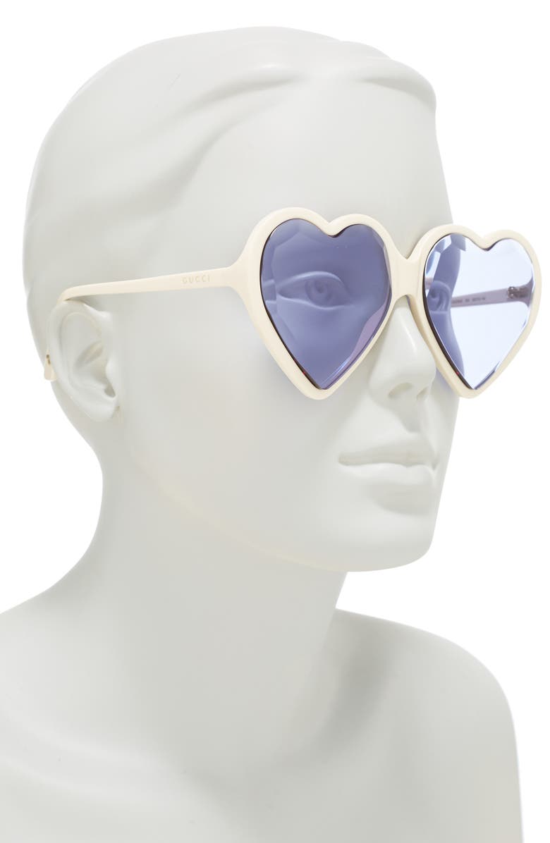 Gucci 60mm Heart Sunglasses, Alternate, color,