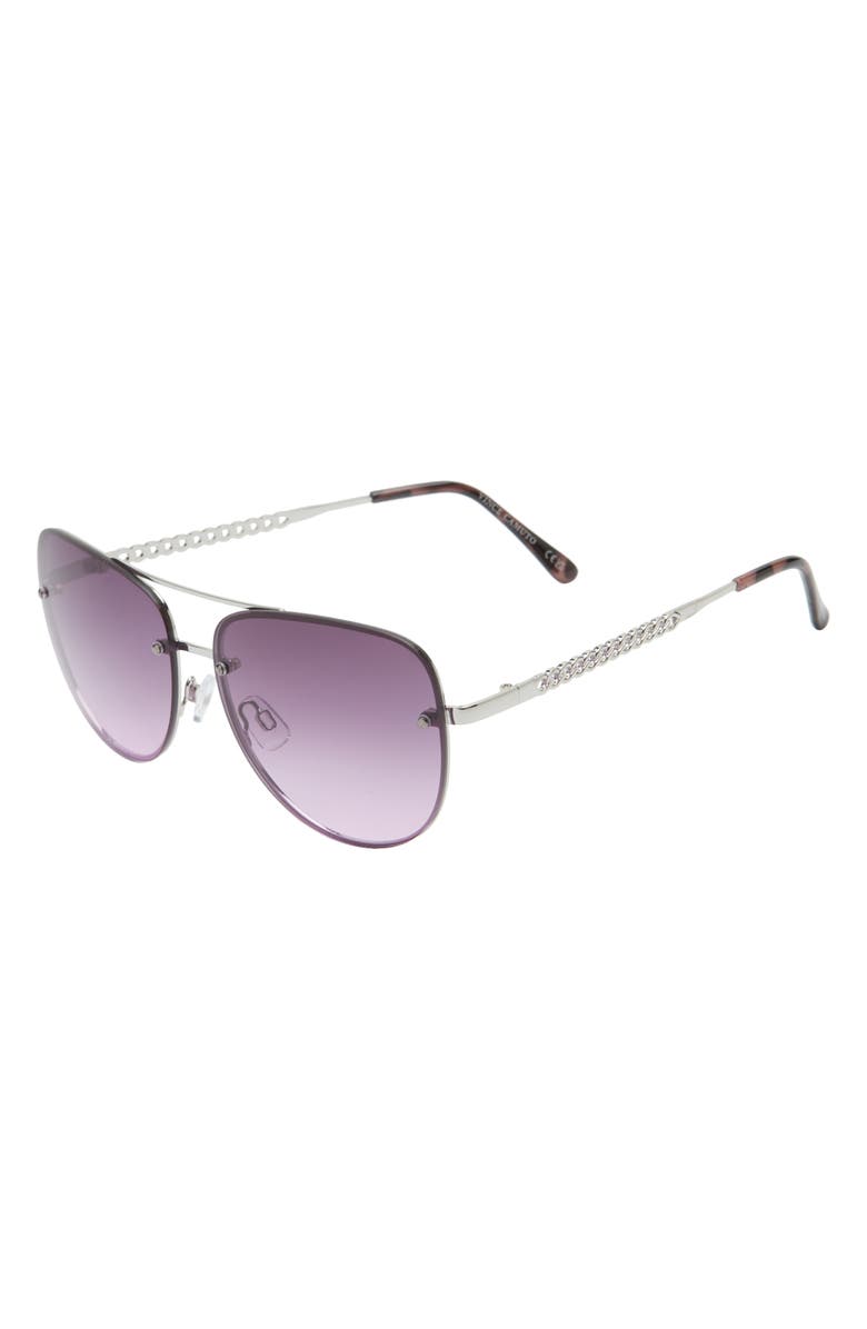 Vince Camuto 144mm Gradient Rimless Aviator Sunglasses, Alternate, color, Silver