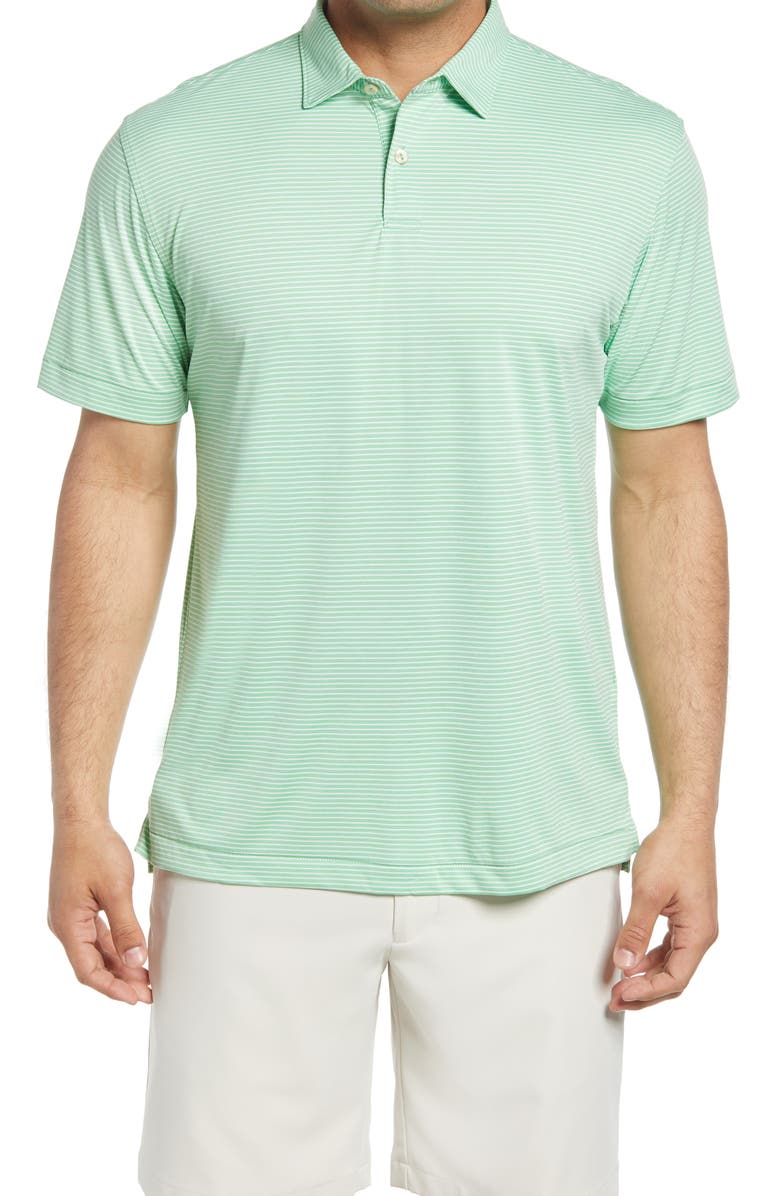 Peter Millar Featherweight Mélange Stripe Short Sleeve Polo, Main, color, 