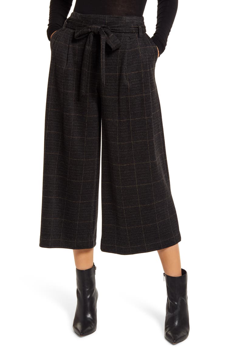 Lyssé Siri Tie Waist Crop Pants, Main, color, BRUSHED PLAID